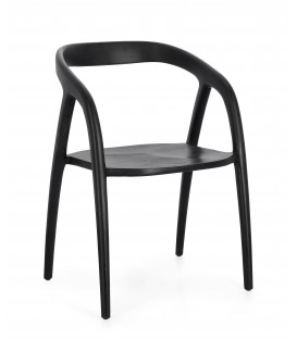 Sedia Dotty con braccioli Nero