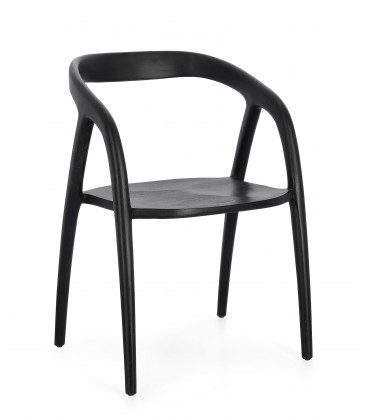 Sedia Dotty con braccioli Nero