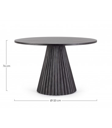 Tavolo Orissa in legno di mango Ø120 - Nero