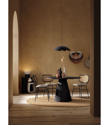 Tavolo Orissa in legno di mango Ø120 - Nero