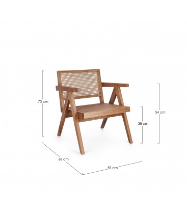 Poltrona Lounge Galia Legno Naturale