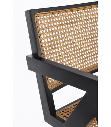 Poltrona Lounge Galia Legno Teak Nero