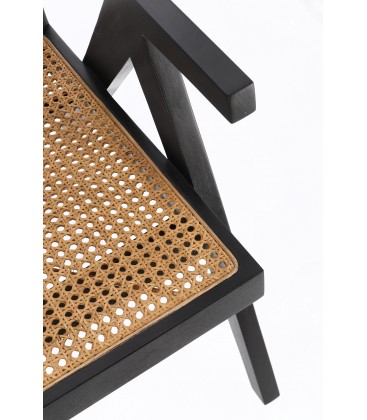 Poltrona Lounge Galia Legno Teak Nero