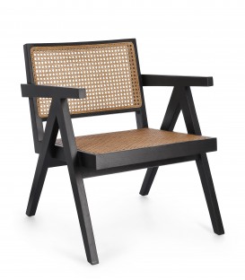 Poltrona Lounge Galia Legno Teak Nero