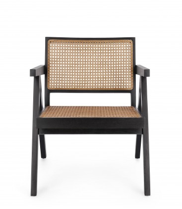 Poltrona Lounge Galia Legno Teak Nero