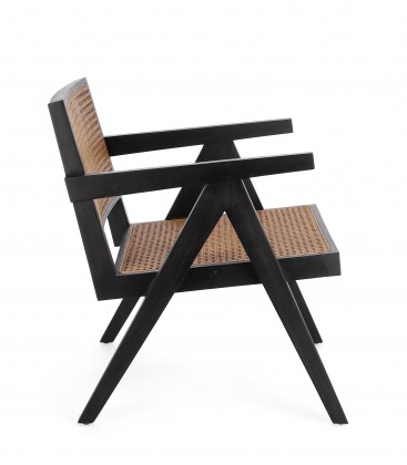 Poltrona Lounge Galia Legno Teak Nero