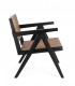 Poltrona Lounge Galia Legno Teak Nero