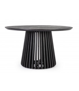 Tavolo Odion in legno di mango nero diametro 130