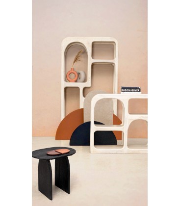 Tavolo Odion in legno di mango nero diametro 130