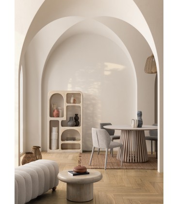 Tavolo Odion in legno di mango nero diametro 130
