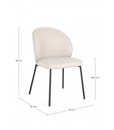 Sedia WENDY Nero/Beige