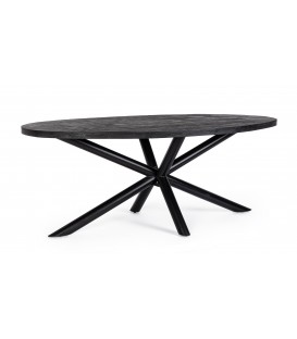 Tavolo Ovale HASTINGS in Legno di Mango Nero 200x110