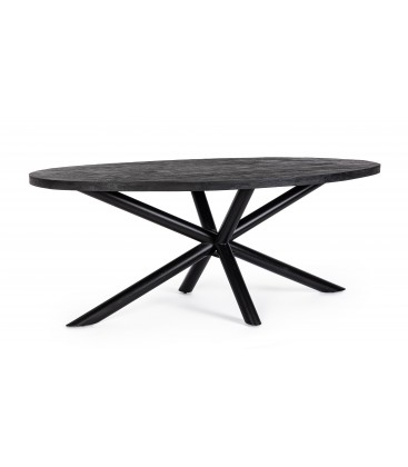 Tavolo Ovale HASTINGS in Legno di Mango Nero 200x110