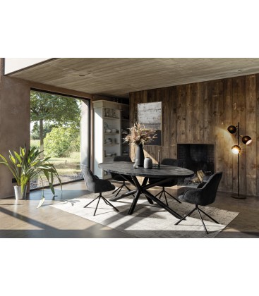 Tavolo Ovale HASTINGS in Legno di Mango Nero 200x110