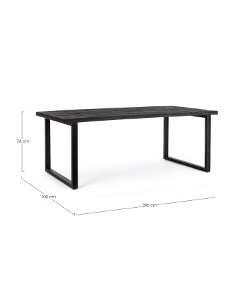 Tavolo Rettangolare HASTINGS in Legno di Mango Nero 200X100