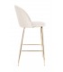 Sgabello Alto CARRY in Tessuto Avorio e Gambe Dorate