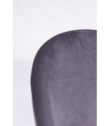 Sgabello Alto CARRY in Velluto Grigio Scuro e Gambe Dorate