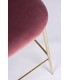 Sgabello Alto CARRY in Velluto Rosa e Gambe Dorate