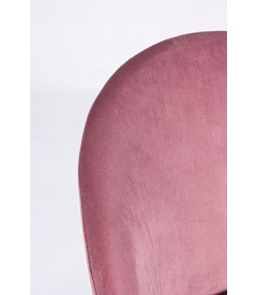 Sgabello Alto CARRY in Velluto Rosa e Gambe Dorate