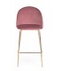 Sgabello Alto CARRY in Velluto Rosa e Gambe Dorate