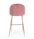 Sgabello Alto CARRY in Velluto Rosa e Gambe Dorate