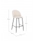Sgabello Alto CARRY in Tessuto Avorio e Gambe Nere