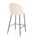 Sgabello Alto CARRY in Tessuto Avorio e Gambe Nere