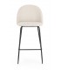 Sgabello Alto CARRY in Tessuto Avorio e Gambe Nere