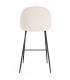 Sgabello Alto CARRY in Tessuto Avorio e Gambe Nere