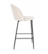 Sgabello Alto CARRY in Tessuto Avorio e Gambe Nere