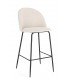 Sgabello Alto CARRY in Tessuto Avorio e Gambe Nere
