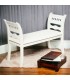 Panchetta Divanetto Legno Bianco e Seduta Ecopelle Bianca