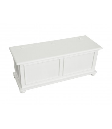 Cassapanca 120 cm in legno con piedi a cipolla Bianco Opaco