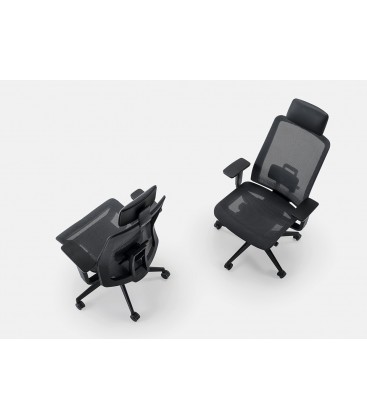 Sedia Nera con schienale alto da ufficio
