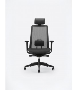 Sedia Nera con schienale alto da ufficio