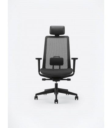Sedia Nera con schienale alto da ufficio
