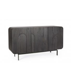 Credenza 3 Ante ORISSA in legno di mango - NERO
