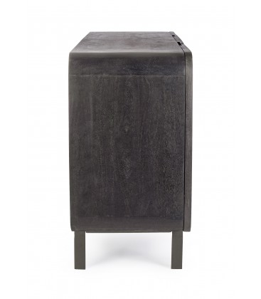 Credenza 3 Ante ORISSA in legno di mango - NERO