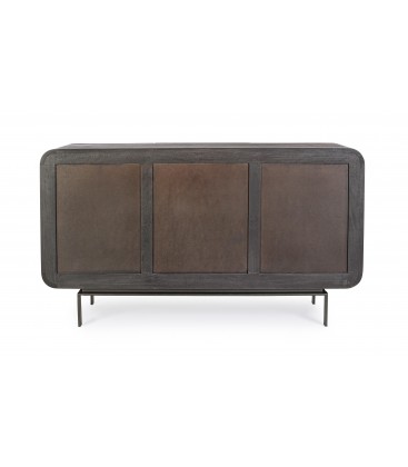Credenza 3 Ante ORISSA in legno di mango - NERO