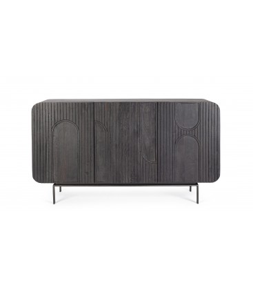 Credenza 3 Ante ORISSA in legno di mango - NERO