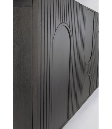 Credenza 4 Ante ORISSA in legno di mango - NERO