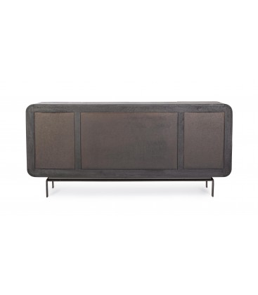 Credenza 4 Ante ORISSA in legno di mango - NERO