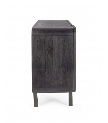 Credenza 4 Ante ORISSA in legno di mango - NERO