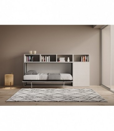 Letto singolo a scomparsa Kando A - Bianco frassino