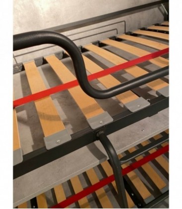 Letto Singolo a Scomparsa Kando con Divano - Bianco Frassino e Grigio