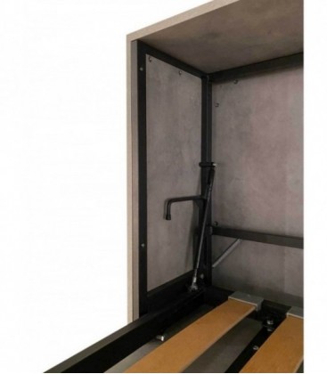 Letto Singolo a Scomparsa Kando con Divano - Bianco Frassino e Grigio