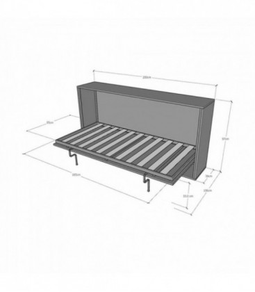 Letto Singolo a Scomparsa Kando con Divano - Bianco Frassino e Grigio
