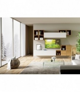 Parete Attrezzata Soggiorno Isoka A45 - Composizione Modulare Profonda 40cm