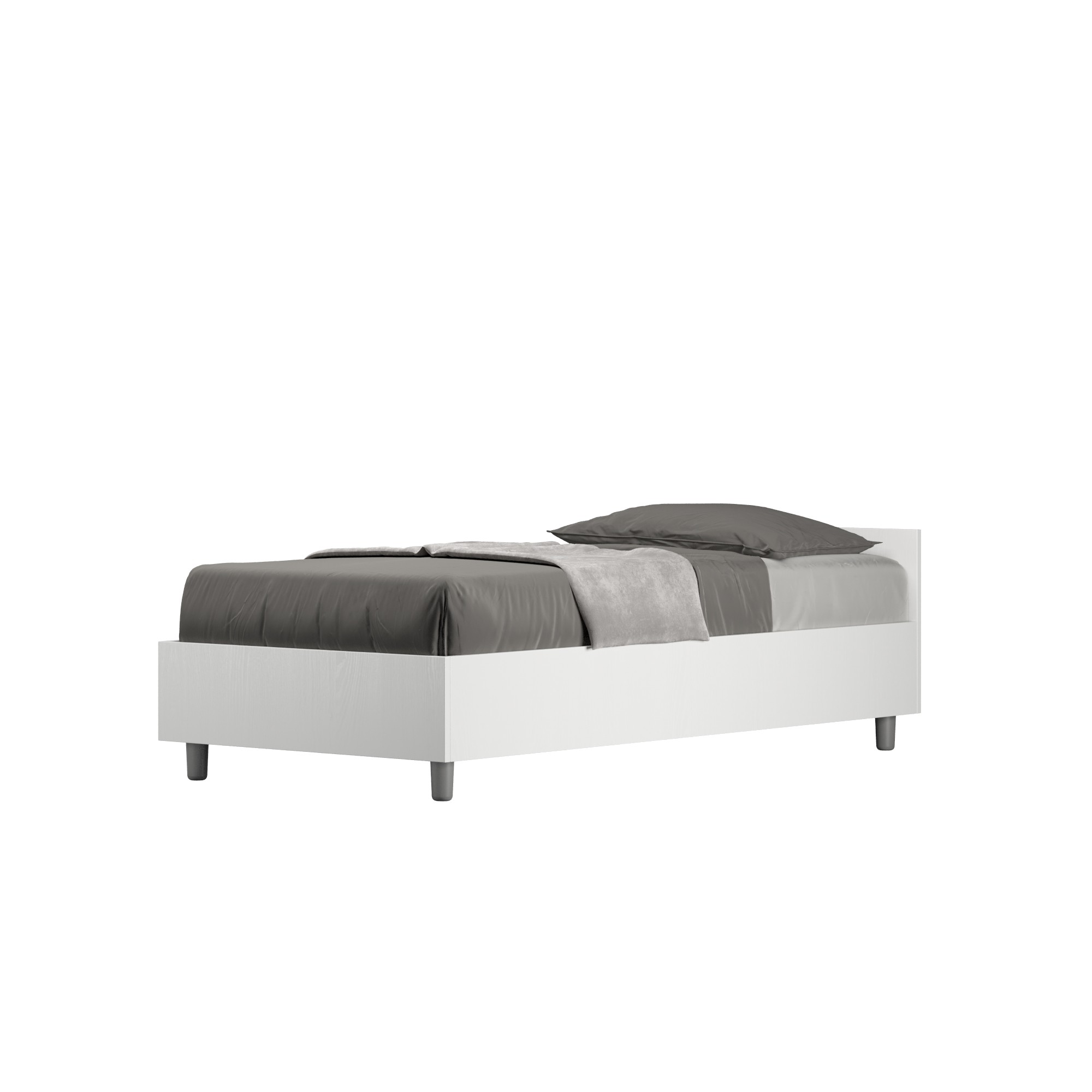 Letto singolo 80x190 Nuamo Senza Rete - Bianco Frassino