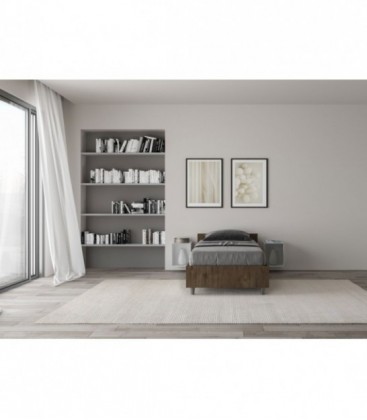 Letto singolo 80x190 Nuamo Senza Rete - Noce